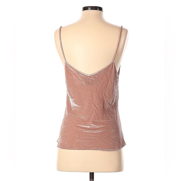 Reformation Duchess Blush Pink Women's Velvet Camisole Top - Picture 3 of 4